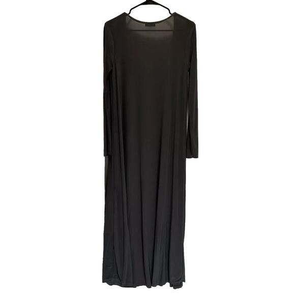 Fashionkilla Long Grey Open Cardigan, Super Stretchy. Size 6 Fits Like A Medium - Picture 2 of 4